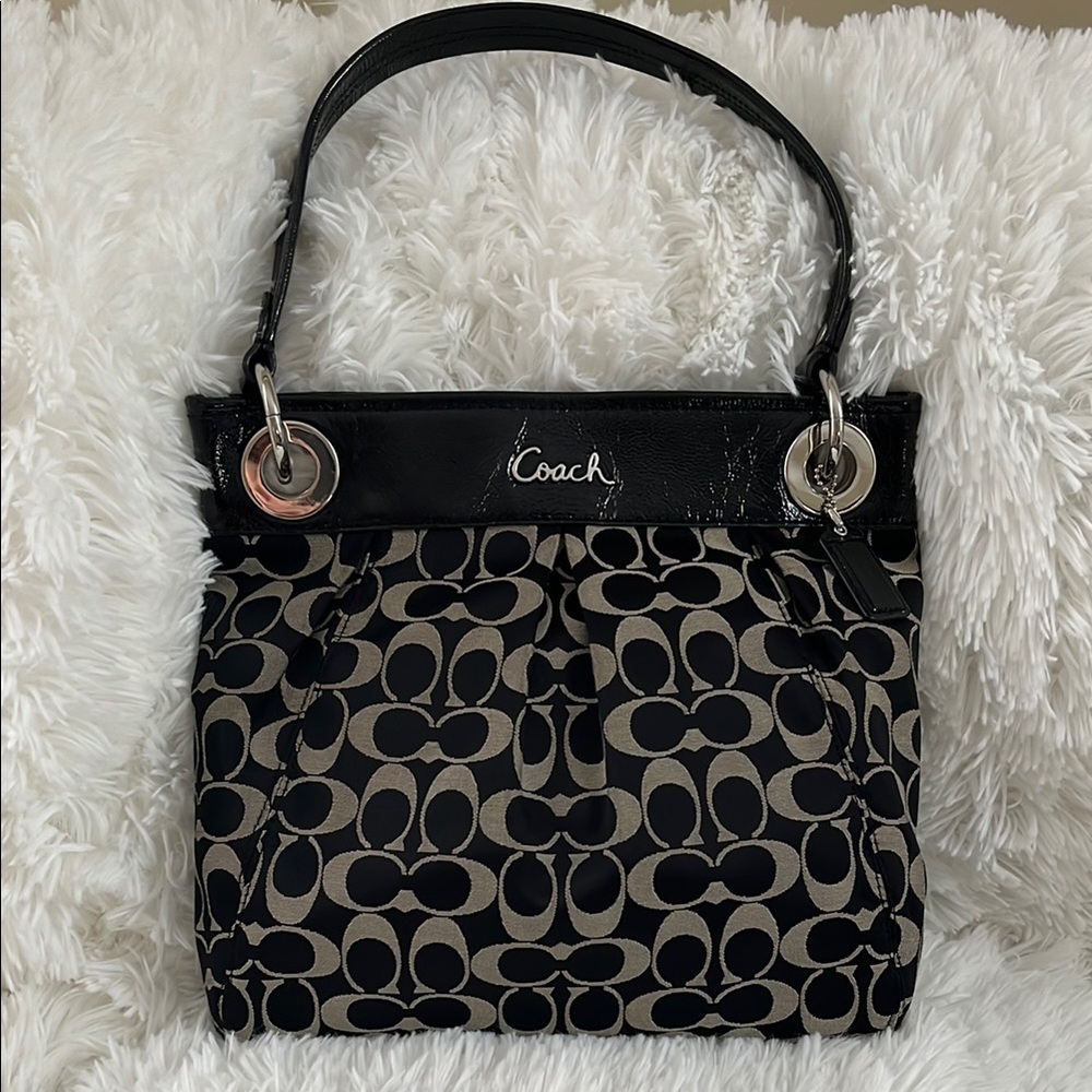 Coach Black and Gray Hobo Handbag